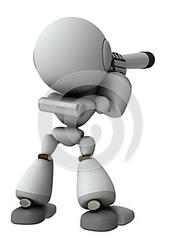 A robot with artificial intelligence that predicts the future with a telescope.
