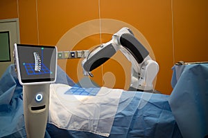 The robot assistant in medical technology use for scan a patient