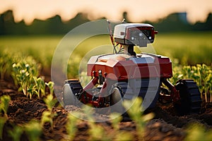 robot assistants in agriculture Technology concept