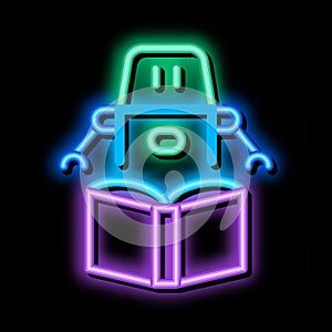 robot automatic solution neon glow icon illustration