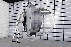 A robot and a bank safe