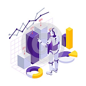 Robot Bar Chart Composition
