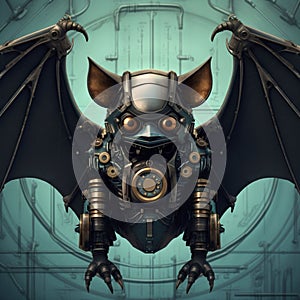 A robot bat digital illustration
