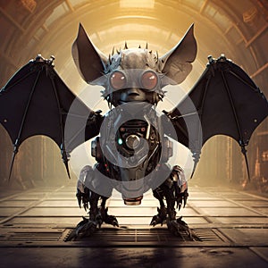 A robot bat digital illustration