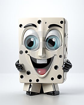 a robot with big eyes and a smile on his face. generative ai