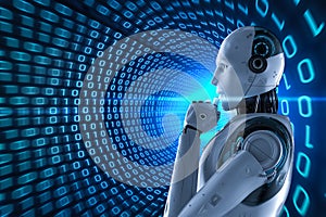 Robot with binary tunnel background