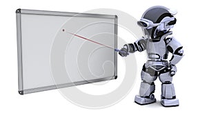 Robot with blank white board