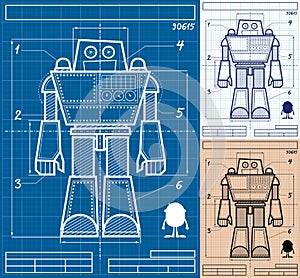 Robot Blueprint Cartoon