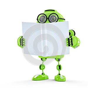 Robot with book.