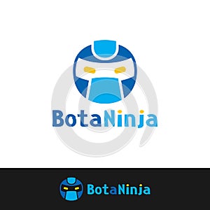 Robot bot Ninja Logo design