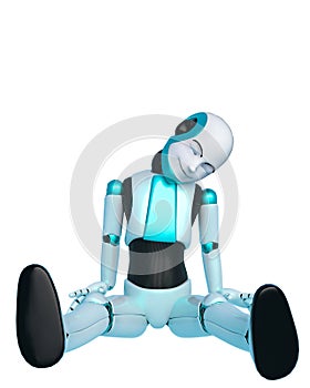 Robot boy cartoon shutdown