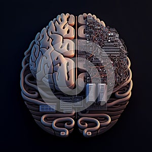 Robot brain with cooling and microcircuits