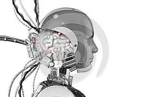 Robot with brain and wires