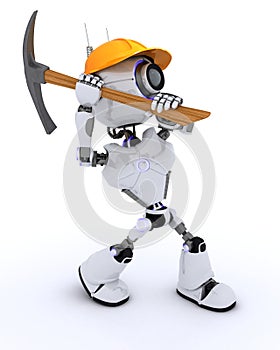Robot builder with a pickaxe