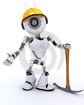 Robot builder with a pickaxe