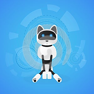 Robot cat. Animal machines working automatically, interactive computer toy pet.