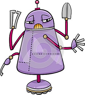 Robot character cartoon illustration