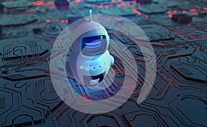 Robot, chat bot, android and digital evolution of robotics. Future processor development technologies