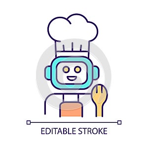 Robot chef RGB color icon