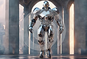 robot city futuristic cyborg robotic law enforcement fighter officer future
