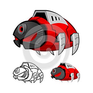 Robot Cockroach Cartoon Character