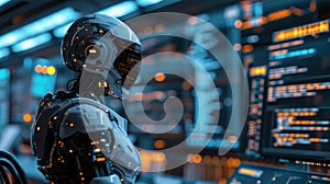 Robot Coding with Computer - AI Generated