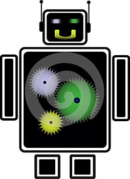 robot with colored heart