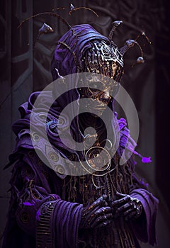 Robot connected to artificial intelligence in human form. AI Generated