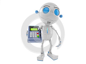 Robot with credit card reader