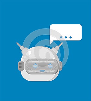 Robot. Customer support service chat bot. Flat vector illustration