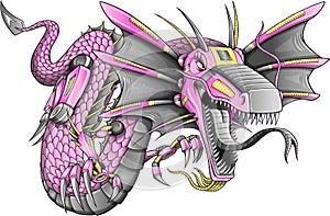 Robot Cyborg Dragon Vector