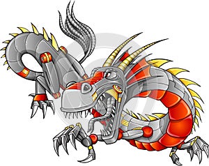 Robot Cyborg Dragon Vector