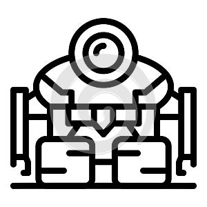 Robot cyborg icon, outline style