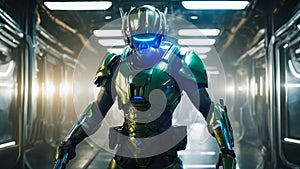 robot cyborg person A futuristic soldier who has been captured and brainwashed by an alien race that wants to enslave humans