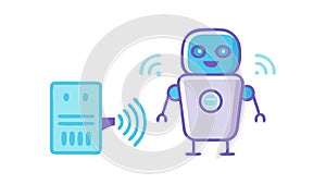 Robot Data Connection and Server Access Icon, vector design Generative AI