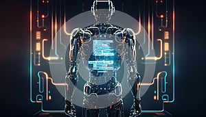robot data flow concept networking.