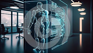 robot data flow concept networking. technology concept