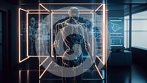 robot data flow concept networking. technology concept