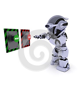 Robot deciding which button to push