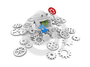 Robot with details of its mechanism. For your website projects