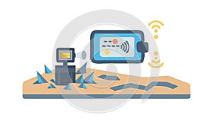 Robot with Digital Screen, remote control AI, vector design Generative AI