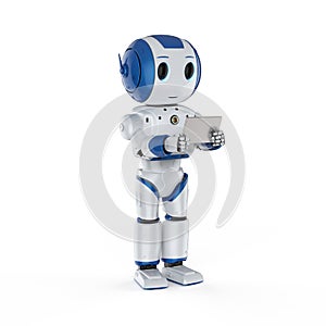 Robot with ditigal tablet photo