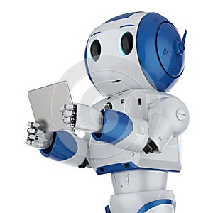 Robot with ditigal tablet photo