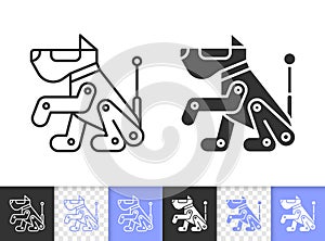 Robot Dog simple black line vector icon