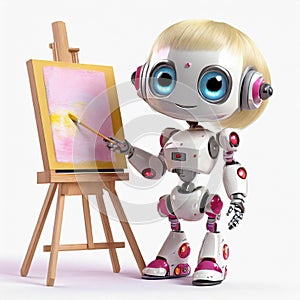robot doing a artwork, art concept