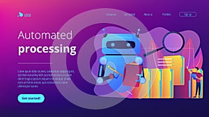 Robotic process automation concept landing page.