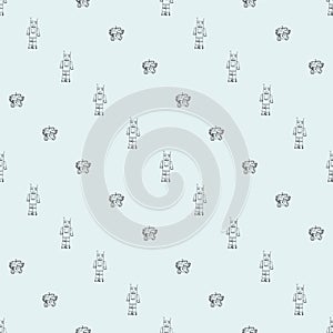 Robot doodles pattern.