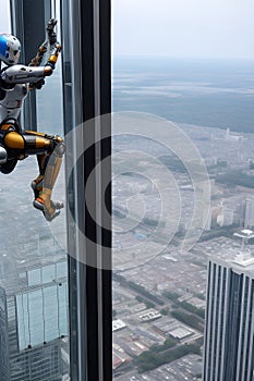 Robot on the Edge: A Daring Feat of Free Climbing on a Glass Tower