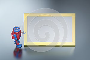 Robot with empty white board