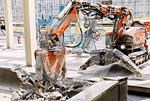 Robot Equipment is destroying the floor In construction zone